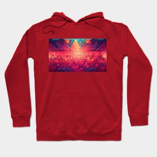 Crimson Elevation: Mesmerizing 3D Pyramid Delight Hoodie